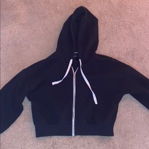 Black cropped hoodie